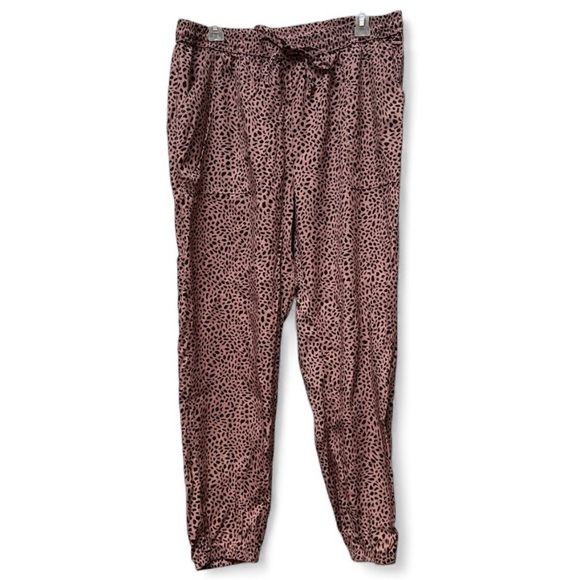Victoria Secret Pink Easy Lightweight Joggers Leopard Pants Size L Large - Picture 3 of 9